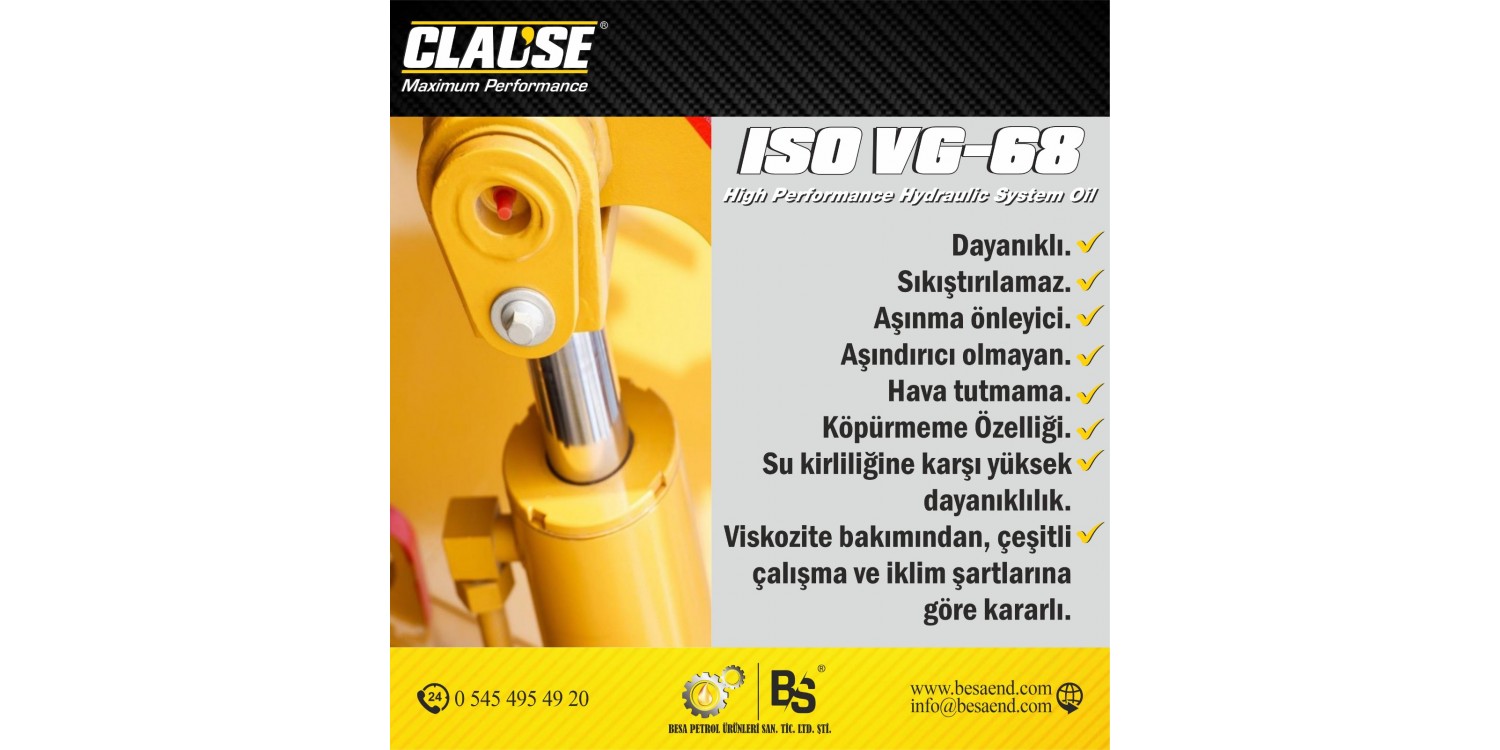 CLAUSE ISO VG 68 (16 LT) HİDROLİK YAĞI