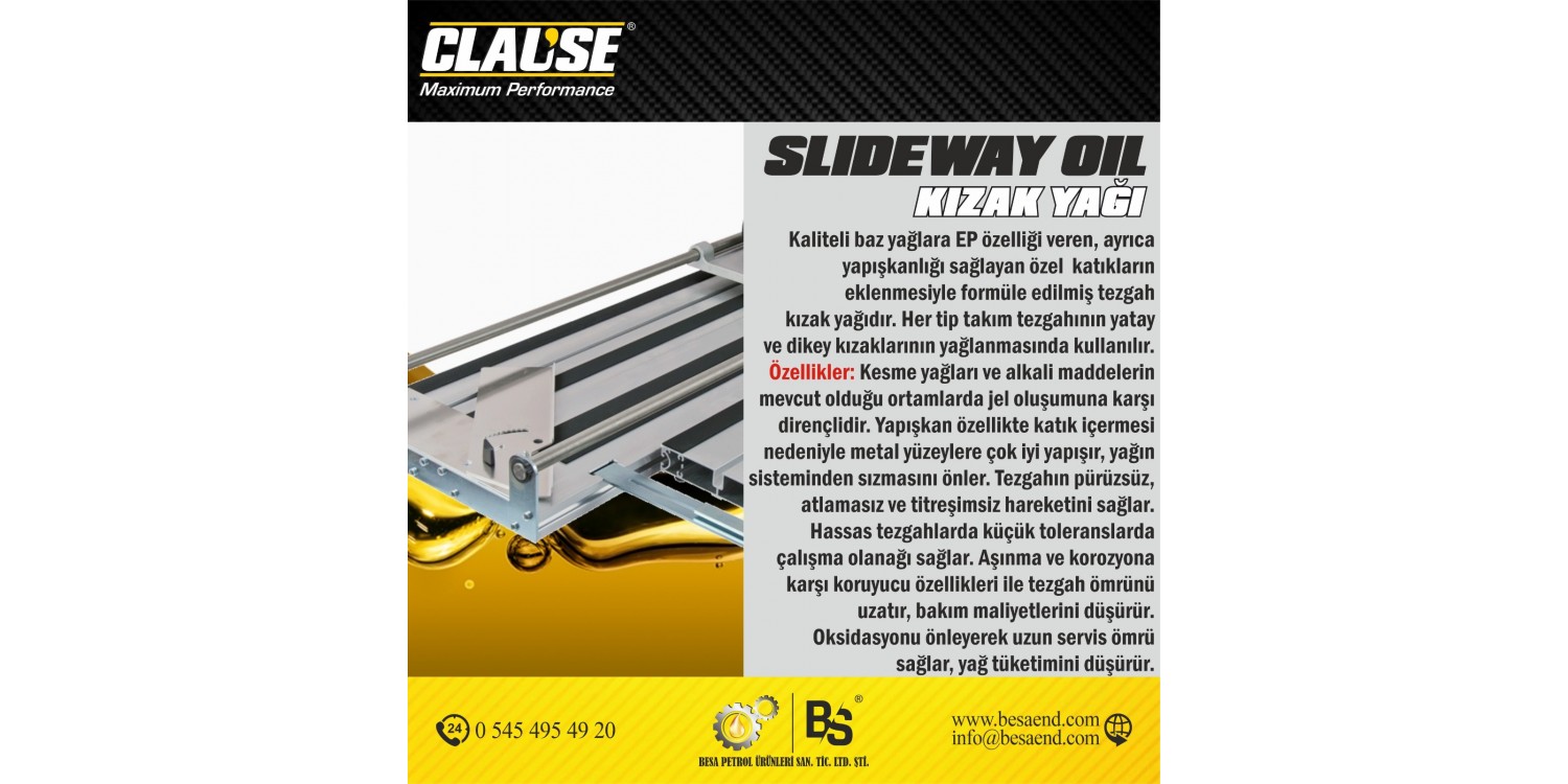 CLAUSE SLIDEWAY OIL 100 (16 LT) 100 NO KIZAK YAĞI