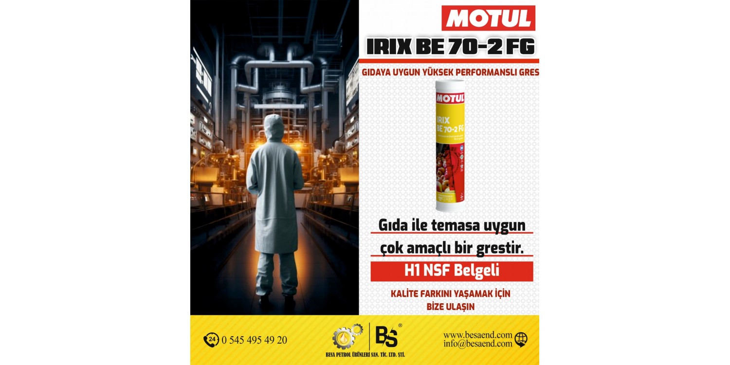 MOTUL IRIX BE 70-2 FG (25 KG) GIDA GRESİ