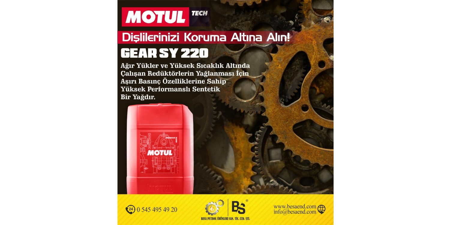 MOTUL GEAR SY 220 SENTETİK REDÜKTÖR YAĞI (208 LT)