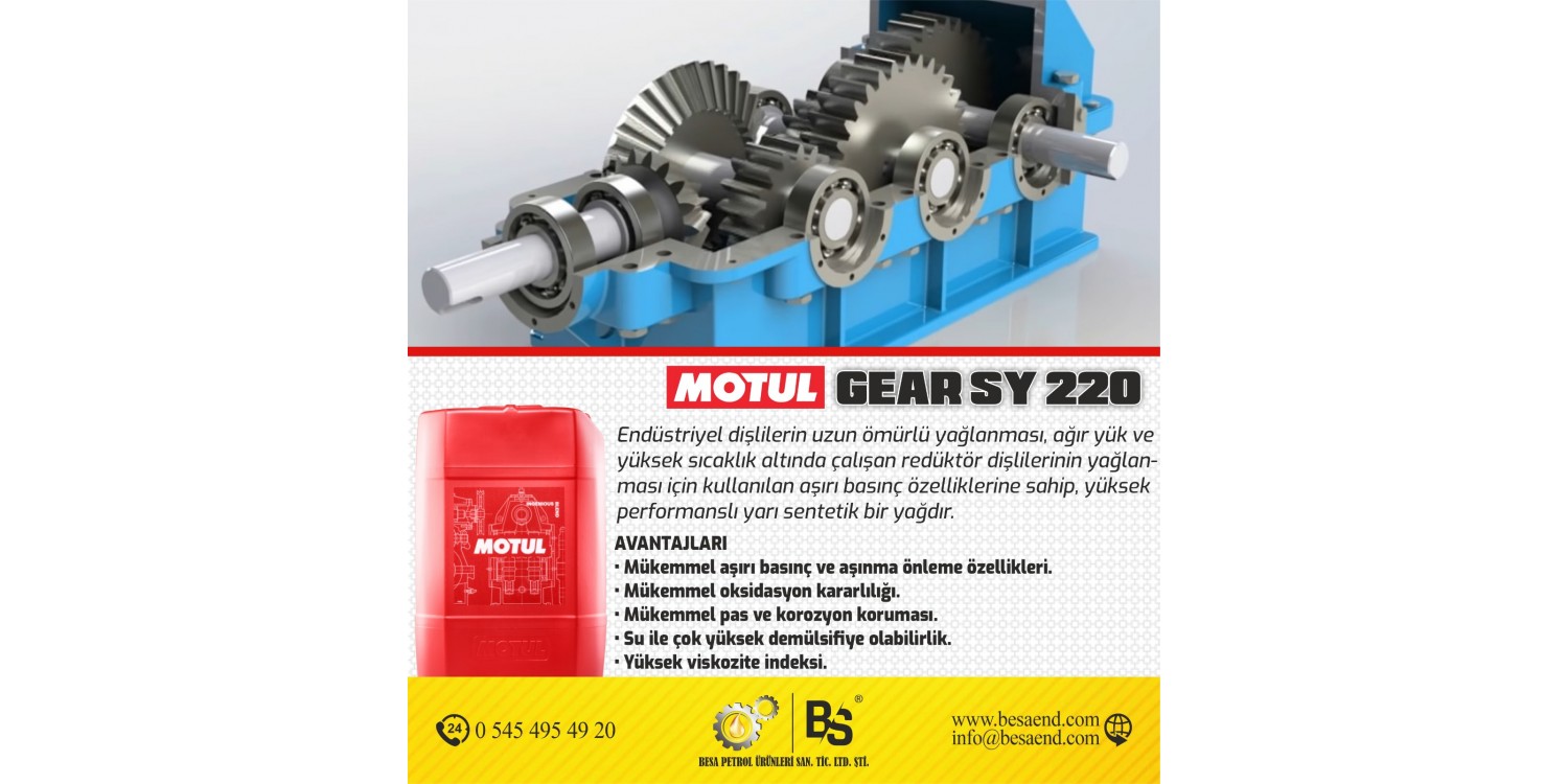 MOTUL GEAR SY 220 SENTETİK REDÜKTÖR YAĞI (208 LT)