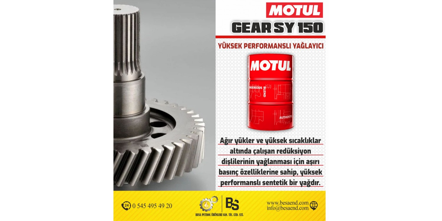 MOTUL GEAR SY 150 SENTETİK DİŞLİ YAĞI (208 LT)